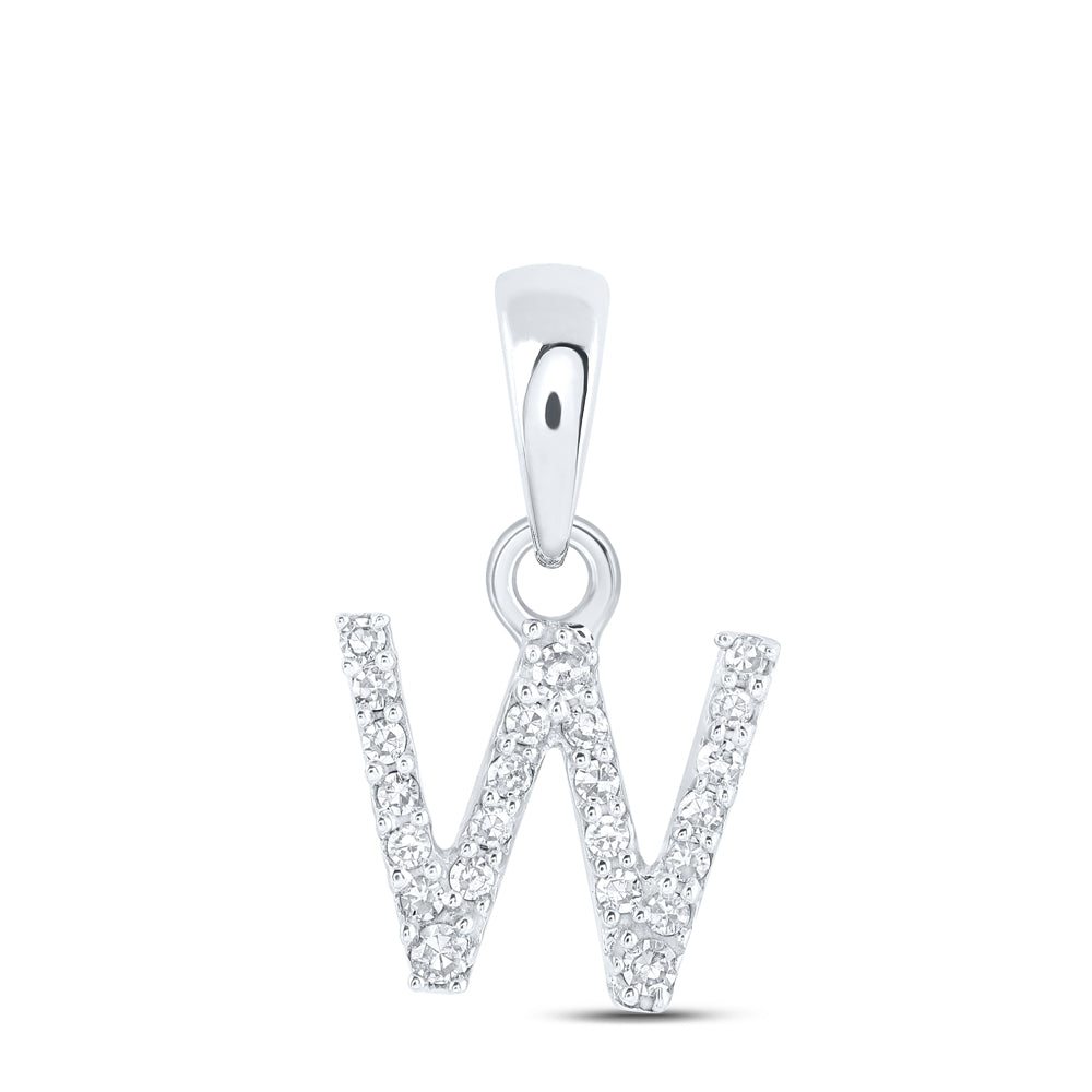 1/20CTW-DIA NK INITIAL "W" PENDANT