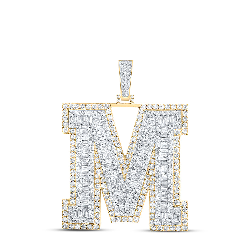 9CTW-DIA NK MENS INITIAL "M" PENDANT