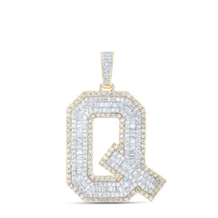 6 7/8CTW-DIA NK MENS INITIAL "Q" PENDANT