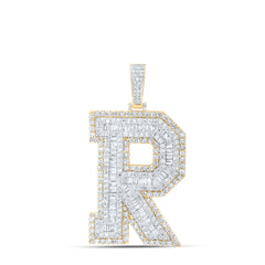 6 CTW-DIA NK MENS INITIAL "R" PENDANT