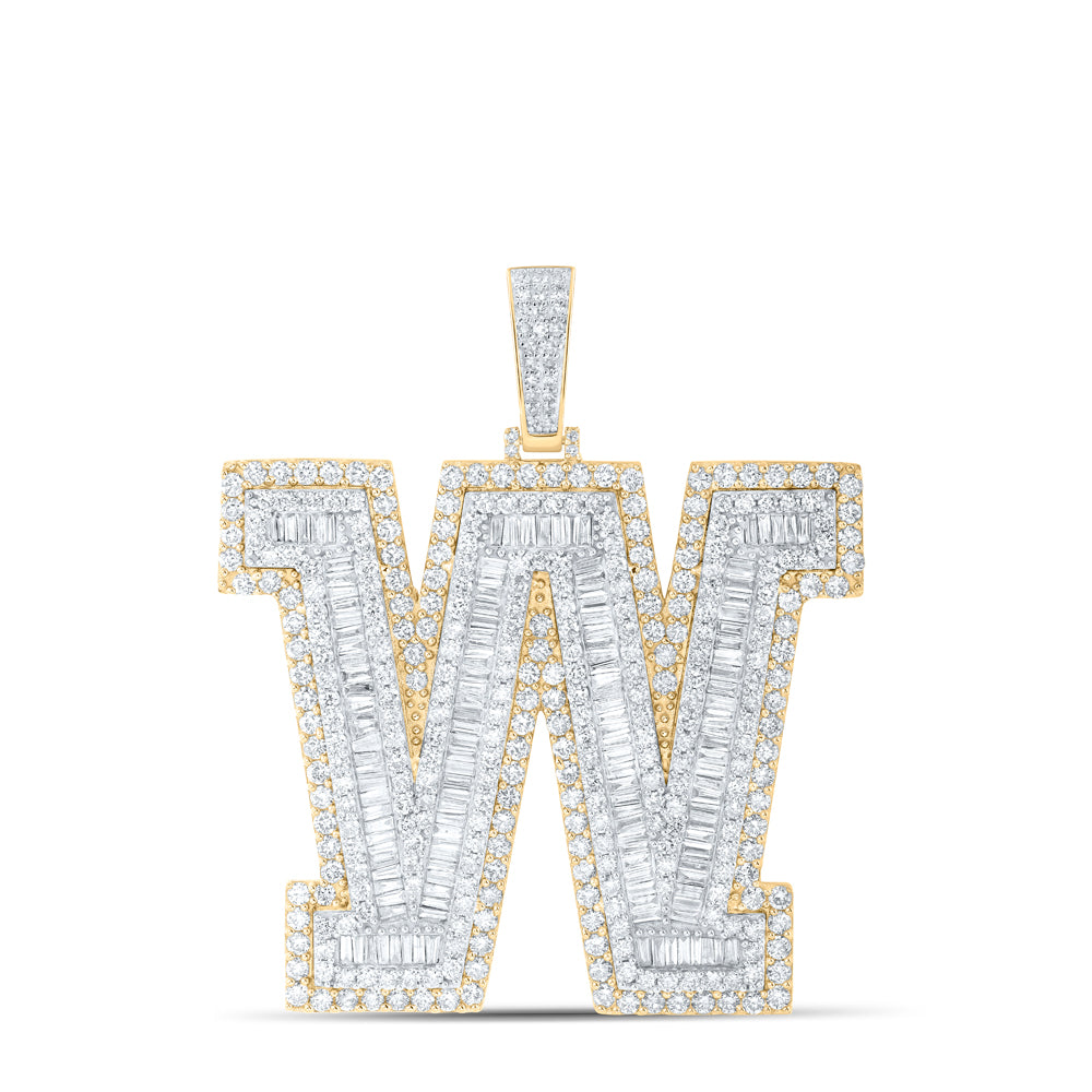 9 1/3CTW-DIA NK MENS INITIAL "W" PENDANT