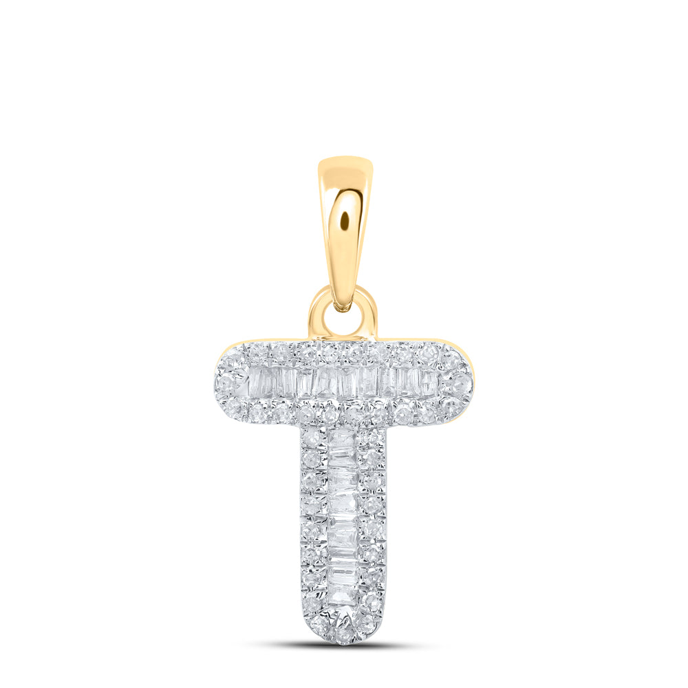 1/4CTW-DIA P1P2 INITIAL "T" PENDANT