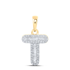 1/4CTW-DIA P1P2 INITIAL "T" PENDANT