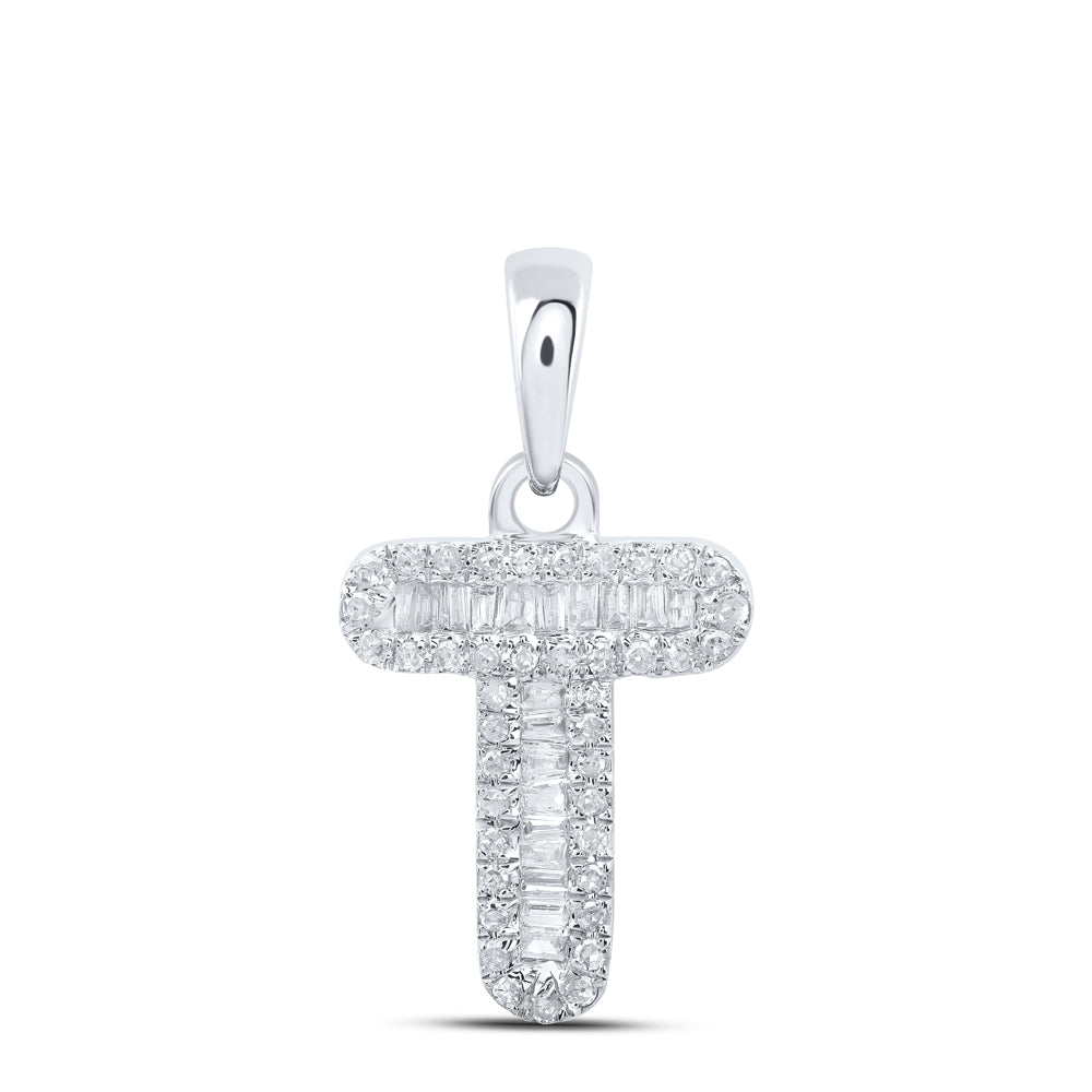 1/4CTW-DIA P1P2 INITIAL "T" PENDANT