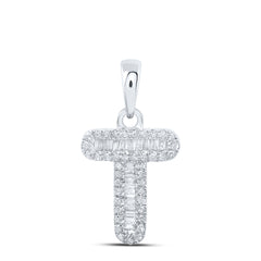 1/4CTW-DIA P1P2 INITIAL "T" PENDANT