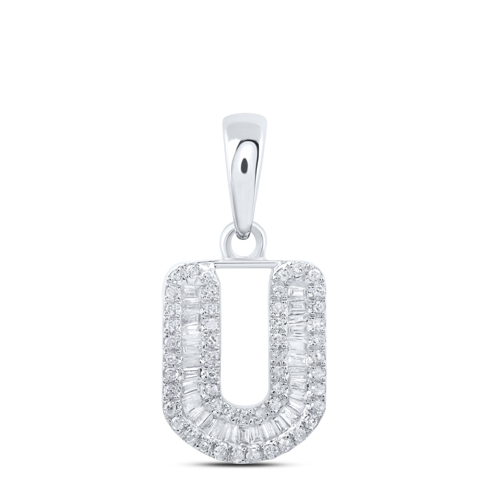 1/3CTW-DIA INITIAL "U" PENDANT