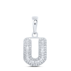 1/3CTW-DIA INITIAL "U" PENDANT