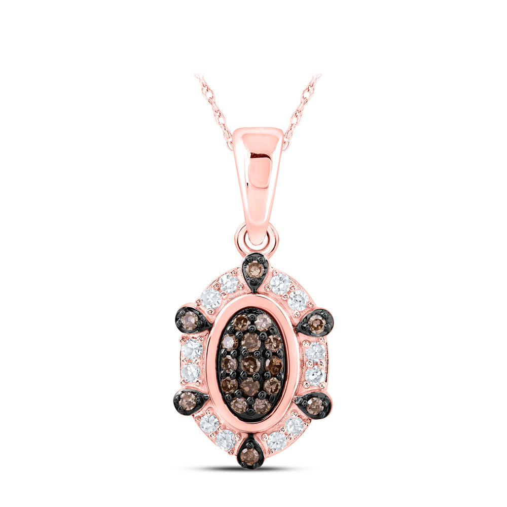 1/5CTW-DIA NK BROWN PENDANT