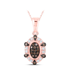 1/5CTW-DIA NK BROWN PENDANT