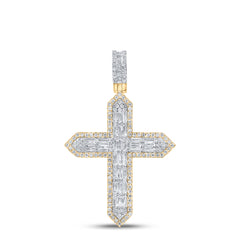 1 3/4CTW-DIA P1P2 CROSS MENS CHARM