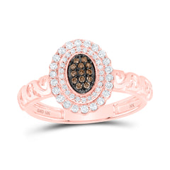 1/4CTW-DIA NK BROWN RING
