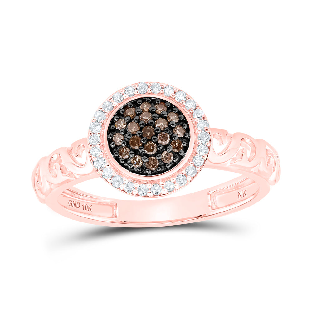 1/4CTW-DIA NK BROWN RING