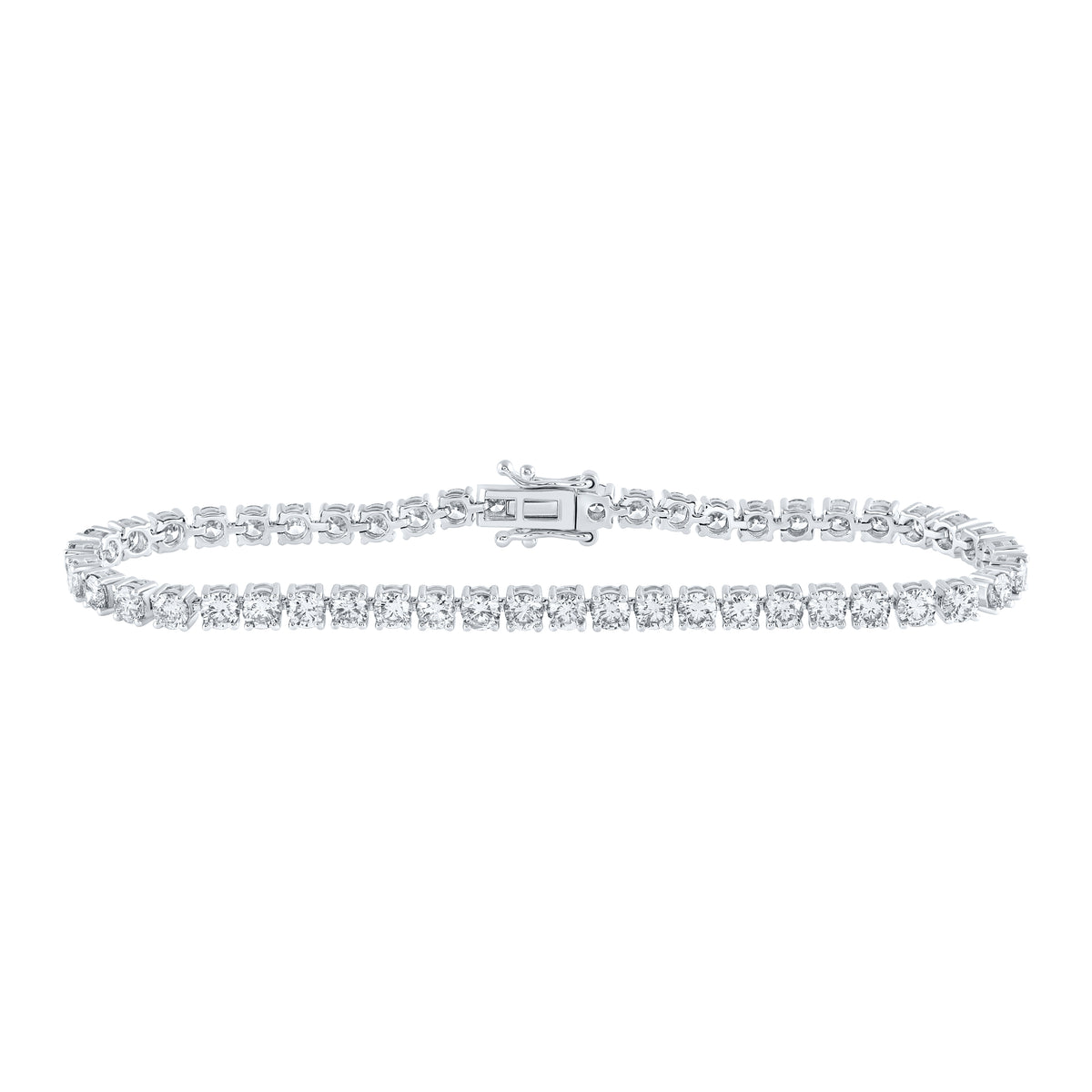 14K White Gold 7 CTW-Natural Diamond Ladies Bracelet (7 Inch ) 9.94 Gram