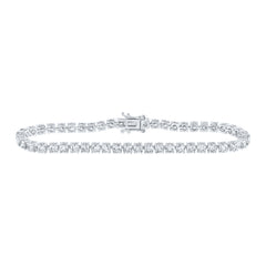 14K White Gold 7 CTW-Natural Diamond Ladies Bracelet (7 Inch ) 9.94 Gram