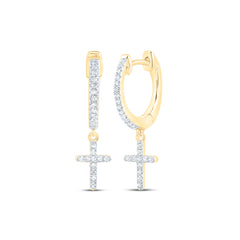 1/6 CTW-DIA NK CROSS DANGLING EARRING
