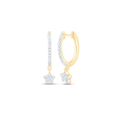 1/5CTW-DIA NK STAR HOOPS EARRING