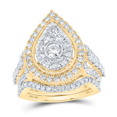 2 CTW-DIA NK 1/5CT-CRD BRIDAL SET SINGLE HALO