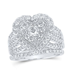 1 1/2CTW-DIA NK HEART BRIDAL SET