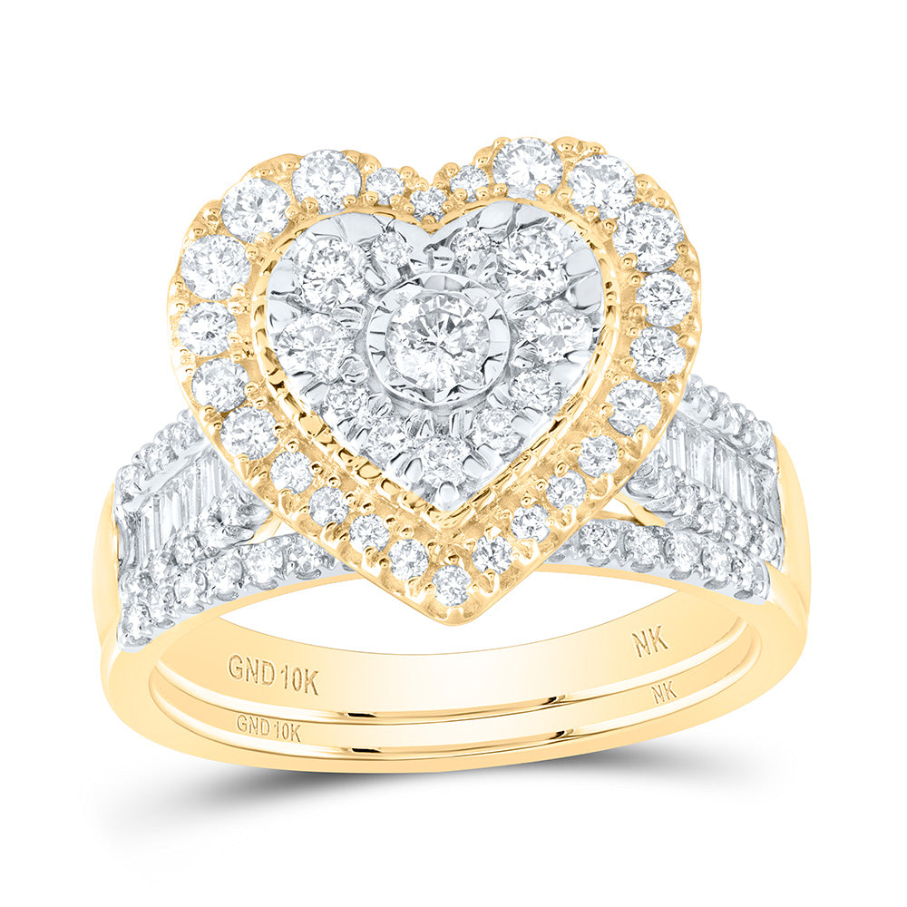1 1/4CTW-DIA NK HEART BRIDAL SET