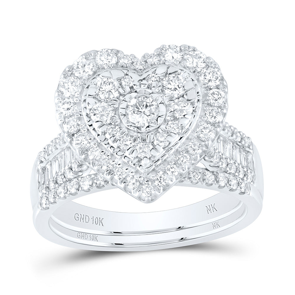 1 1/4CTW-DIA NK HEART BRIDAL SET