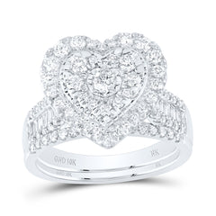1 1/4CTW-DIA NK HEART BRIDAL SET
