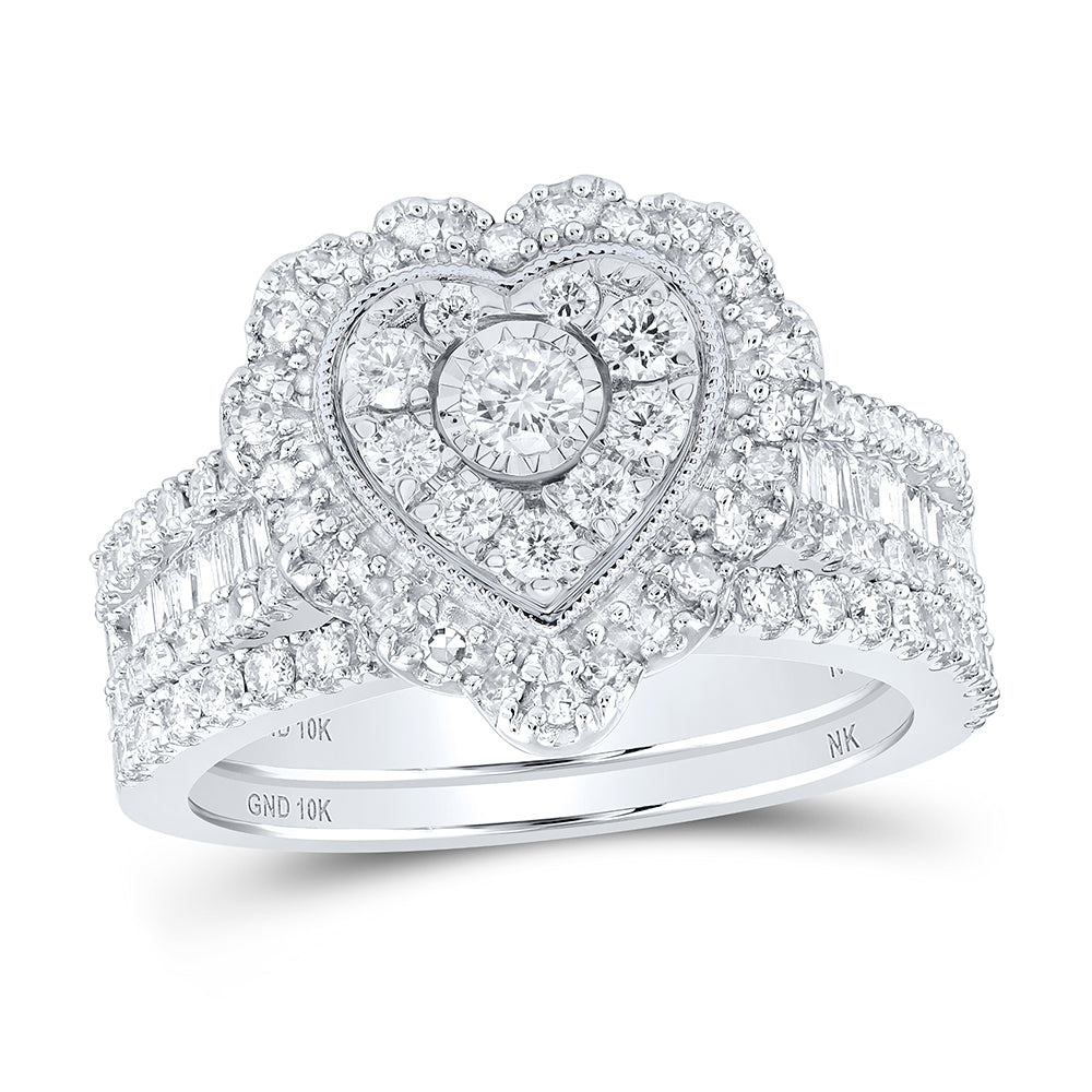 1 1/2CTW-DIA NK HEART BRIDAL SET