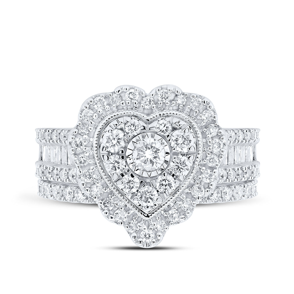 1 1/2CTW-DIA NK HEART BRIDAL SET
