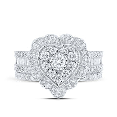 1 1/2CTW-DIA NK HEART BRIDAL SET