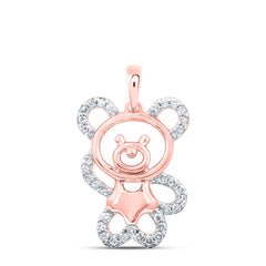 1/6CTW-DIA NK TEDDY BEAR PENDANT