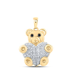 1/5CTW-DIA NK TEDDY BEAR PENDANT
