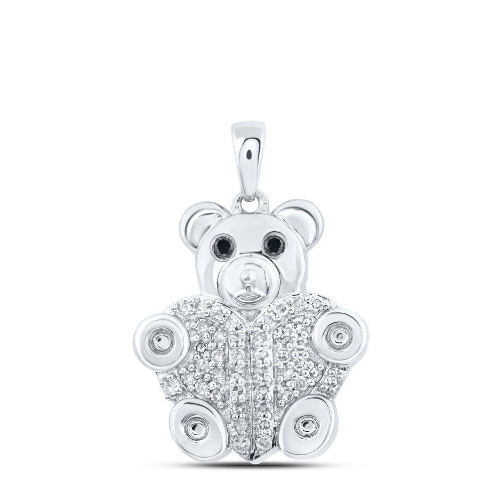 1/5CTW-DIA NK TEDDY BEAR PENDANT