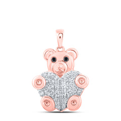 1/5CTW-DIA NK TEDDY BEAR PENDANT