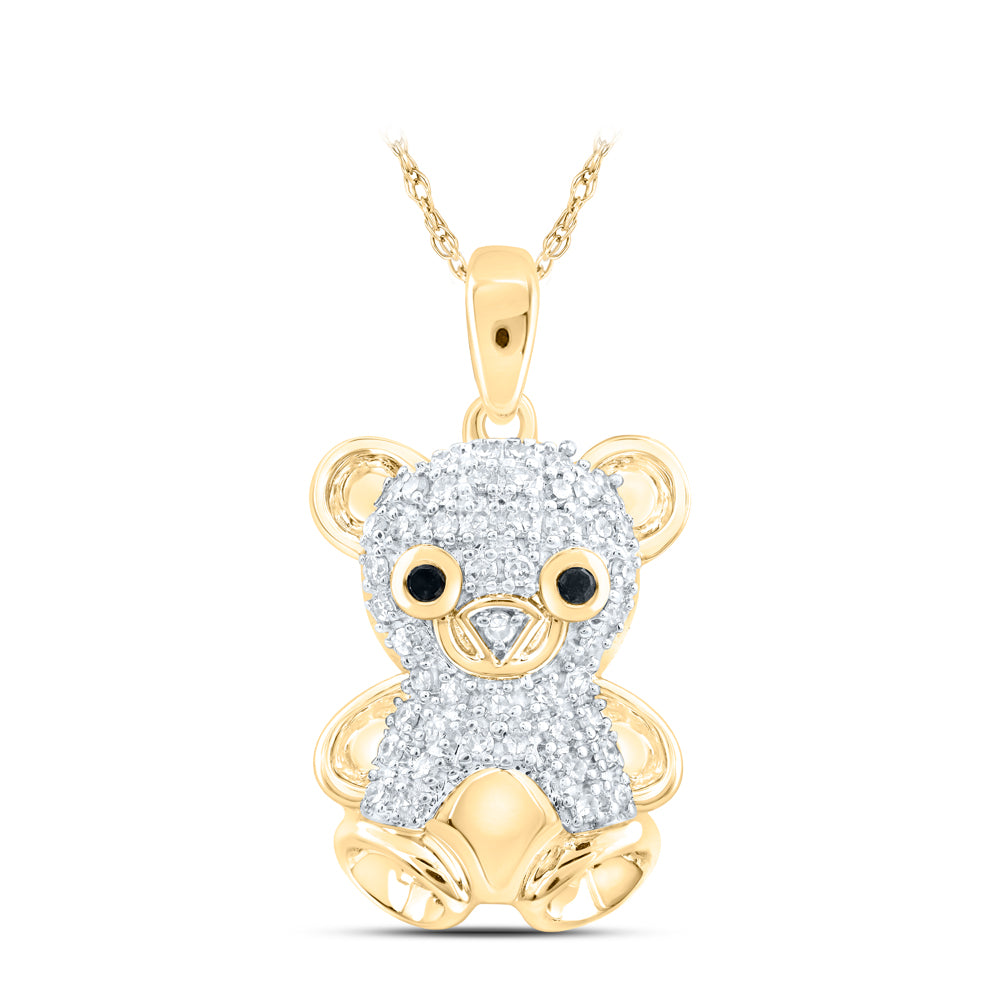 1/5CTW-DIA NK TEDDY BEAR PENDANT