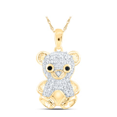 1/5CTW-DIA NK TEDDY BEAR PENDANT