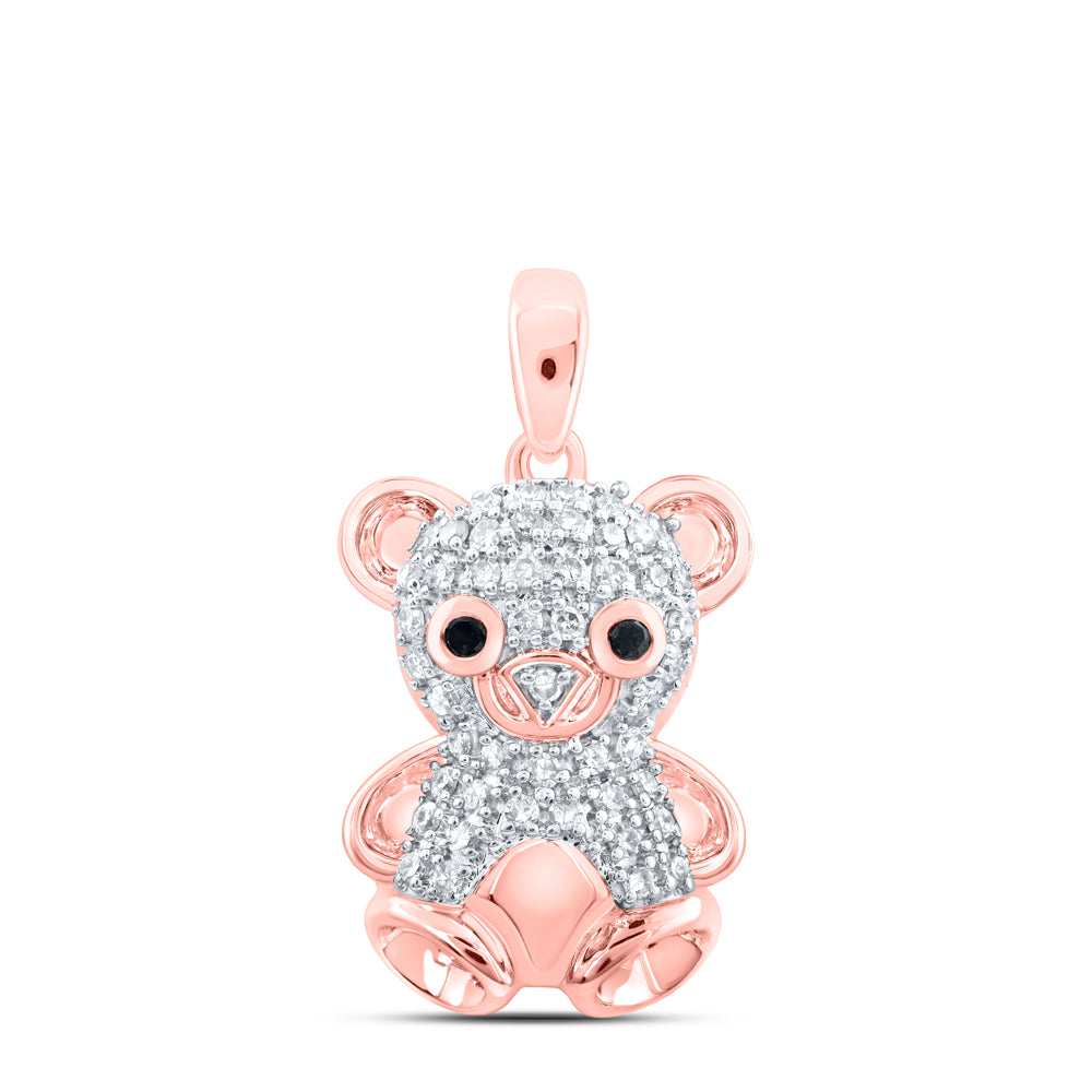 1/5CTW-DIA NK TEDDY BEAR PENDANT