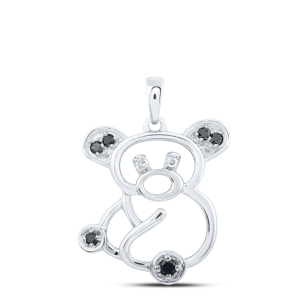 1/12CTW-DIA NK TEDDY BEAR PENDANT