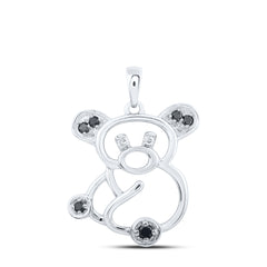 1/12CTW-DIA NK TEDDY BEAR PENDANT