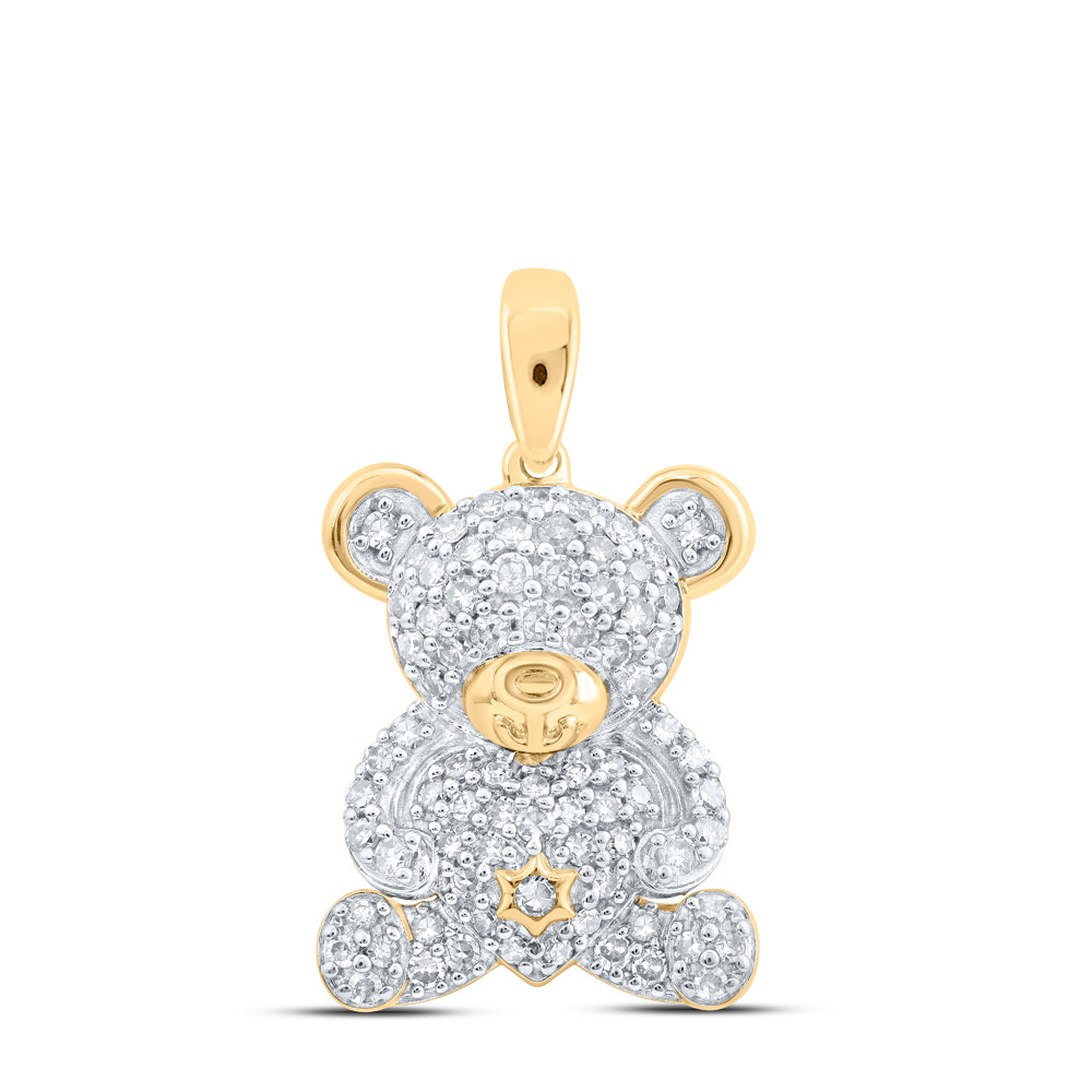 1/2CTW-DIA NK TEDDY BEAR PENDANT