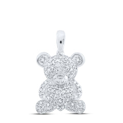 1/2CTW-DIA NK TEDDY BEAR PENDANT