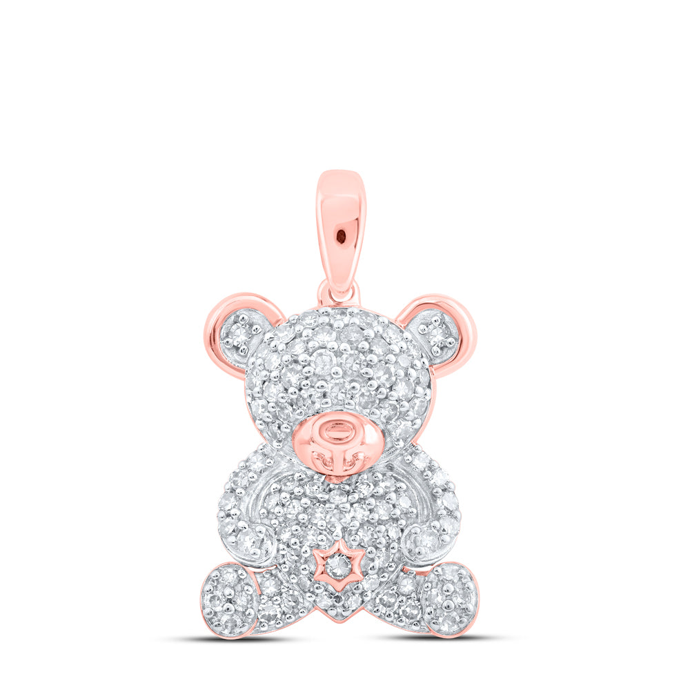 1/2CTW-DIA NK TEDDY BEAR PENDANT