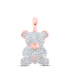 1/2CTW-DIA NK TEDDY BEAR PENDANT