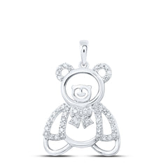 1/5CTW-DIA NK TEDDY BEAR PENDANT