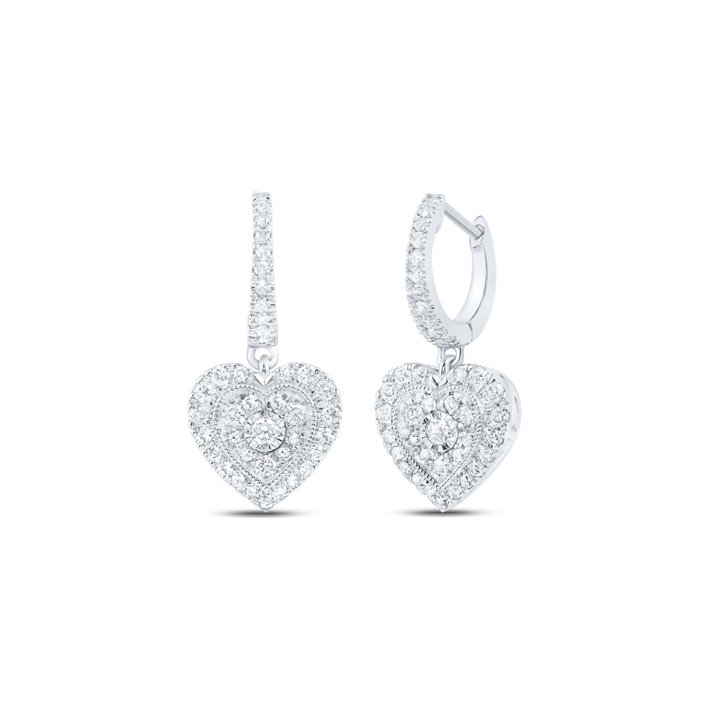 5/8CTW-DIA NK HEART DANGLING EARRING