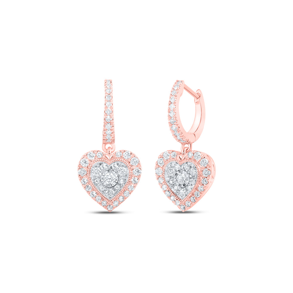 5/8CTW-DIA NK HEART DANGLING EARRING