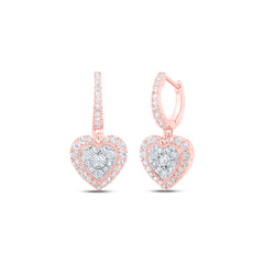 5/8CTW-DIA NK HEART DANGLING EARRING