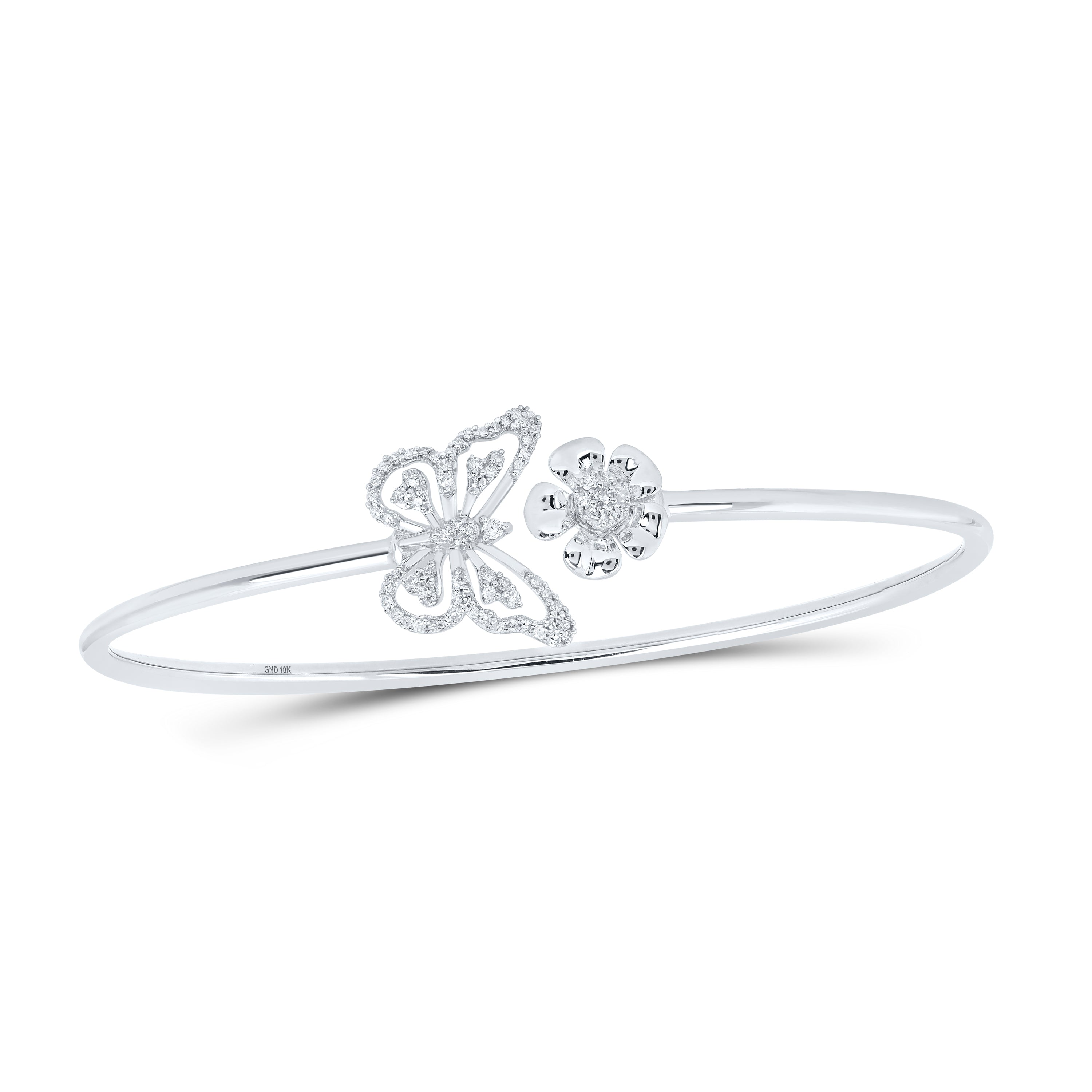 1/4CTW-DIA BUTTERFLY BANGLE