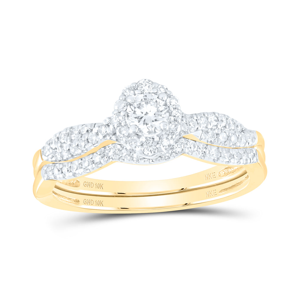 1/2CTW-DIA NKE 1/5CT-CRD BRIDAL SET SINGLE HALO