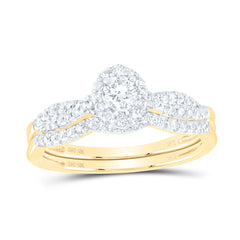 1/2CTW-DIA NKE 1/5CT-CRD BRIDAL SET SINGLE HALO