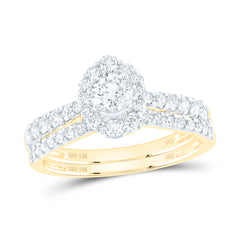 1CTW-DIA NKE 1/3CT-CRD  BRIDAL SET SINGLE HALO CERT