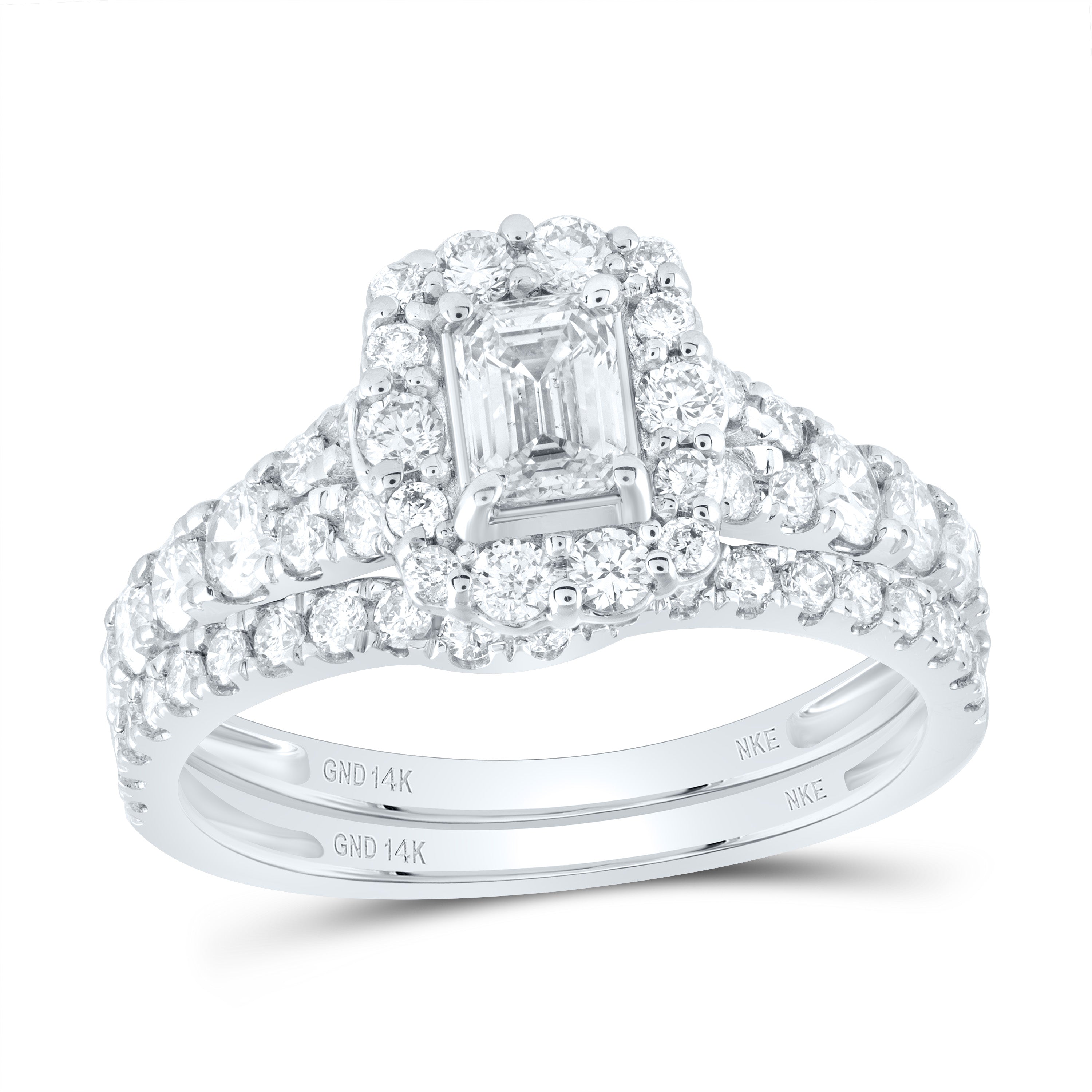 1 1/2CTW-DIA NKE 3/8CT-CEME BRIDAL SET SINGLE HALO